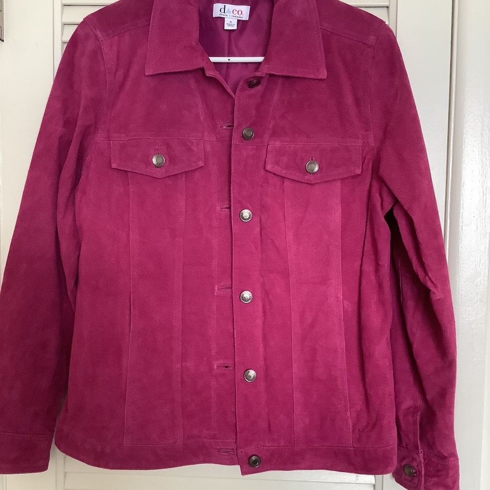 New Denim & Company New Suede Fuchsia Jacket